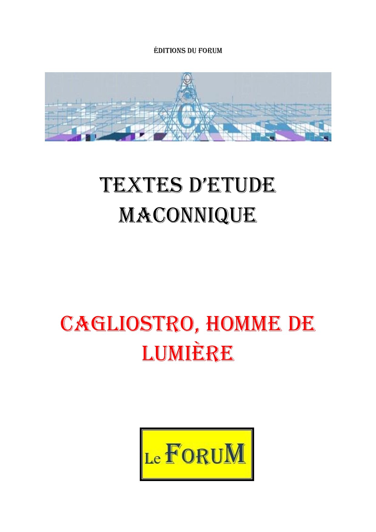 Cagliostro, le Grand Cophte - CM0301 - Sources pour Franc-maçon