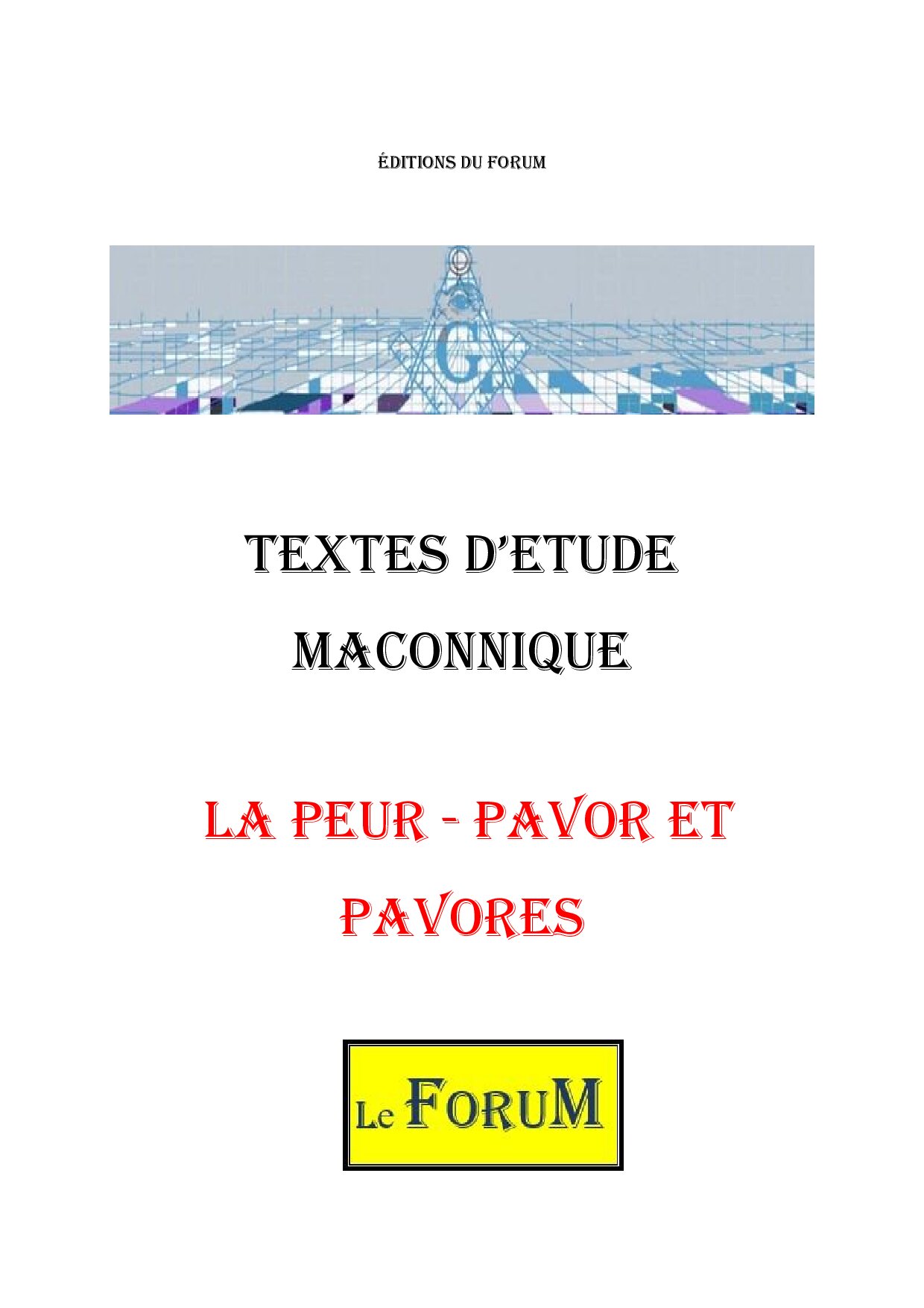 La Peur - CM0412 - Sources pour Franc-maçon
