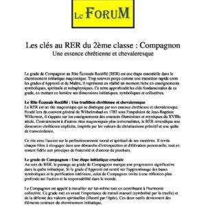 Les clés au RER du 2ème classe Compagnon - LC02E1 - Sources pour Franc-maçon