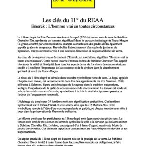Les clés du 11° du REAA - LC1100 - Sources pour Franc-maçon