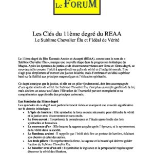 Les Clés du 11ème degré du REAA - LC1100-3 - Sources pour Franc-maçon