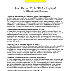Les Clés du 12ème degré du REAA – Expliqué - LC1200-4 - Sources pour Franc-maçon