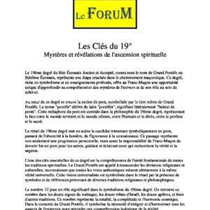 Les Clés du 19° - LC1900 - Sources pour Franc-maçon