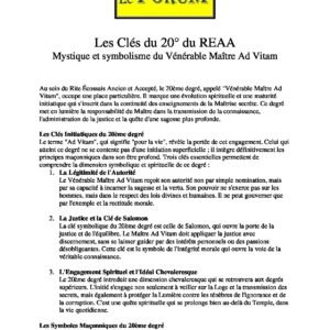 Les Clés du 20° du REAA - LC2000-3 - Sources pour Franc-maçon