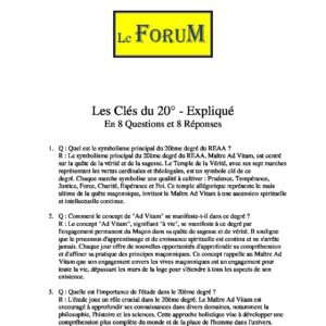 Les Clés du 20° – Expliqué - LC2000-2 - Sources pour Franc-maçon