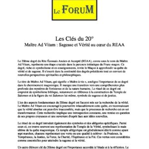 Les Clés du 20° - LC2000 - Sources pour Franc-maçon