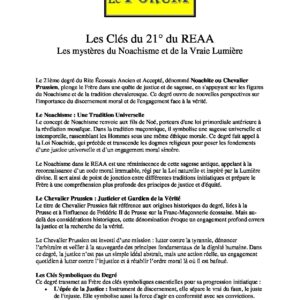 Les Clés du 21° du REAA - LC2100-3 - Sources pour Franc-maçon