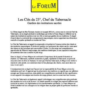 Les Clés du 23° – Chef du Tabernacle - LC2300 - Sources pour Franc-maçon