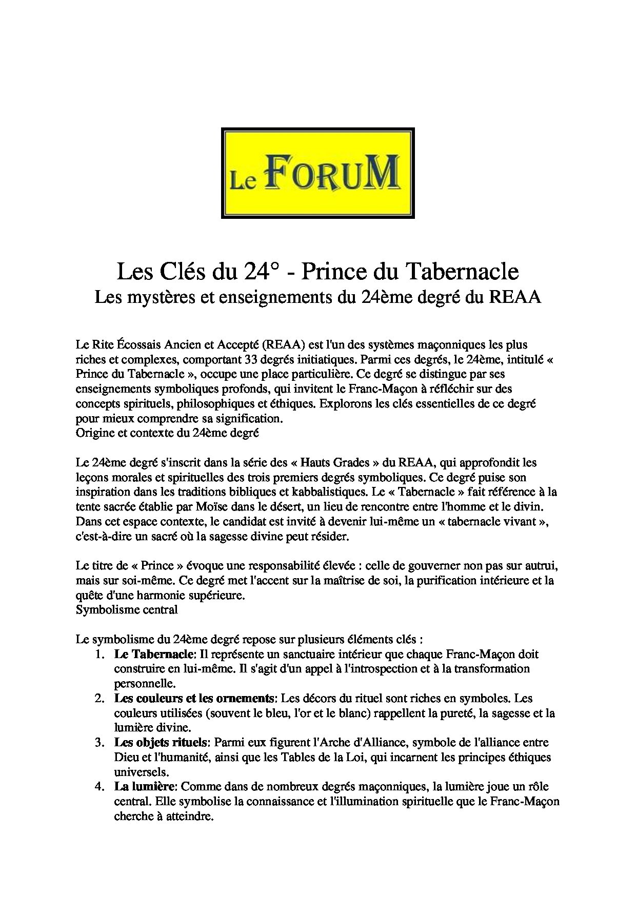 Les Clés du 24° du REAA - LC2400-3 - Sources pour Franc-maçon
