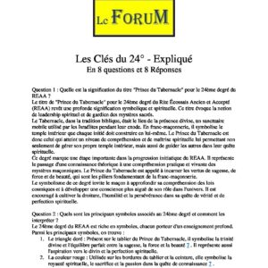 Les Clés du 24° – Expliqué - LC2400-2 - Sources pour Franc-maçon