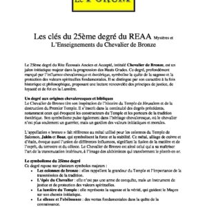 Les clés du 25° du REAA - LC2500-3 - Sources pour Franc-maçon