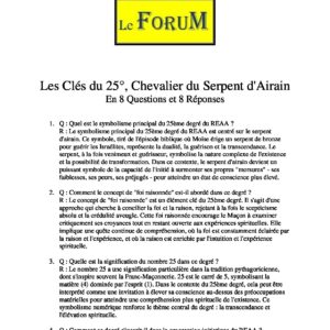 Les Clés du 25° – Expliqué - LC2500-2 - Sources pour Franc-maçon