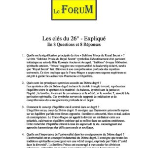 Les Clés du 26 – Expliqué - LC2600-2 - Sources pour Franc-maçon