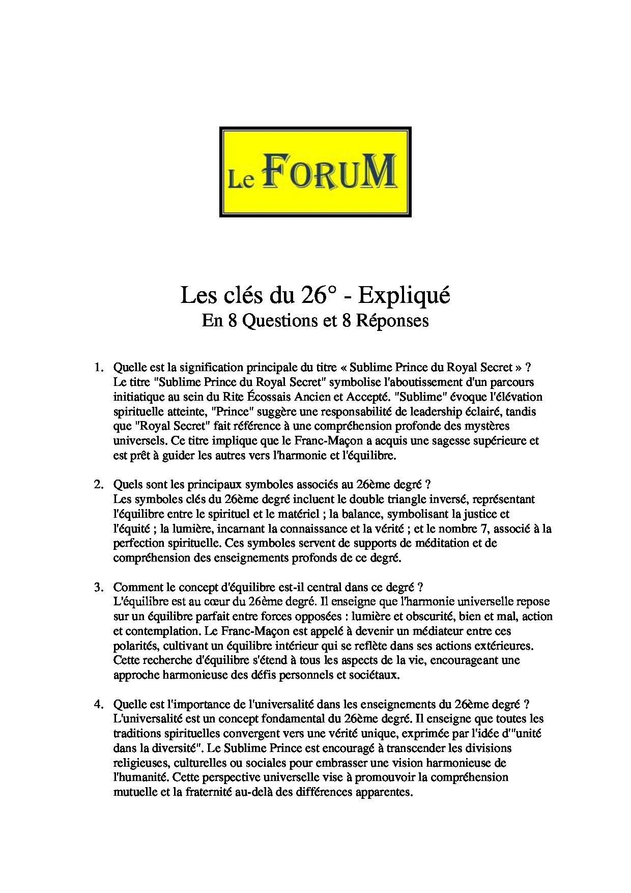 Les Clés du 26 – Expliqué - LC2600-2 - Sources pour Franc-maçon