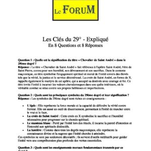 Les Clés du 29° – Expliqué - LC2900-2 - Sources pour Franc-maçon