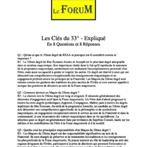 Les Clés du 33° – Expliqué - LC3300-2 - Sources pour Franc-maçon