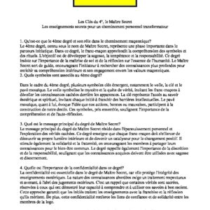 Les Clés du 4° du REAA – Expliqué - LC0400-4 - Sources pour Franc-maçon
