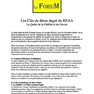 Les Clés du 6ème degré du REAA - LC0600-3 - Sources pour Franc-maçon