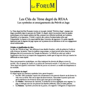 Les Clés du 7ème degré du REAA - LC0700-3 - Sources pour Franc-maçon