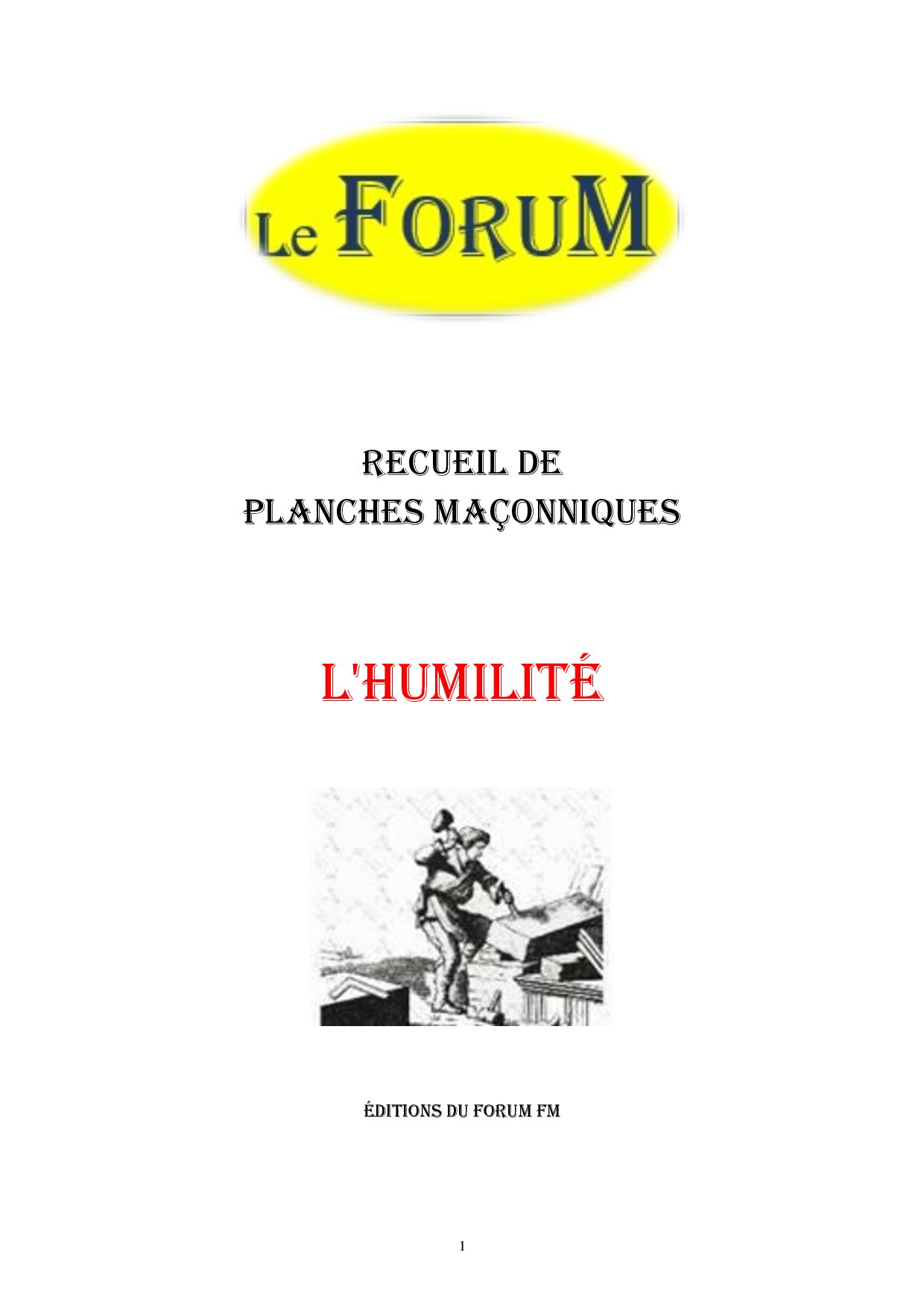 L’Humilité – Recueil - RP0128 - Sources pour Franc-maçon