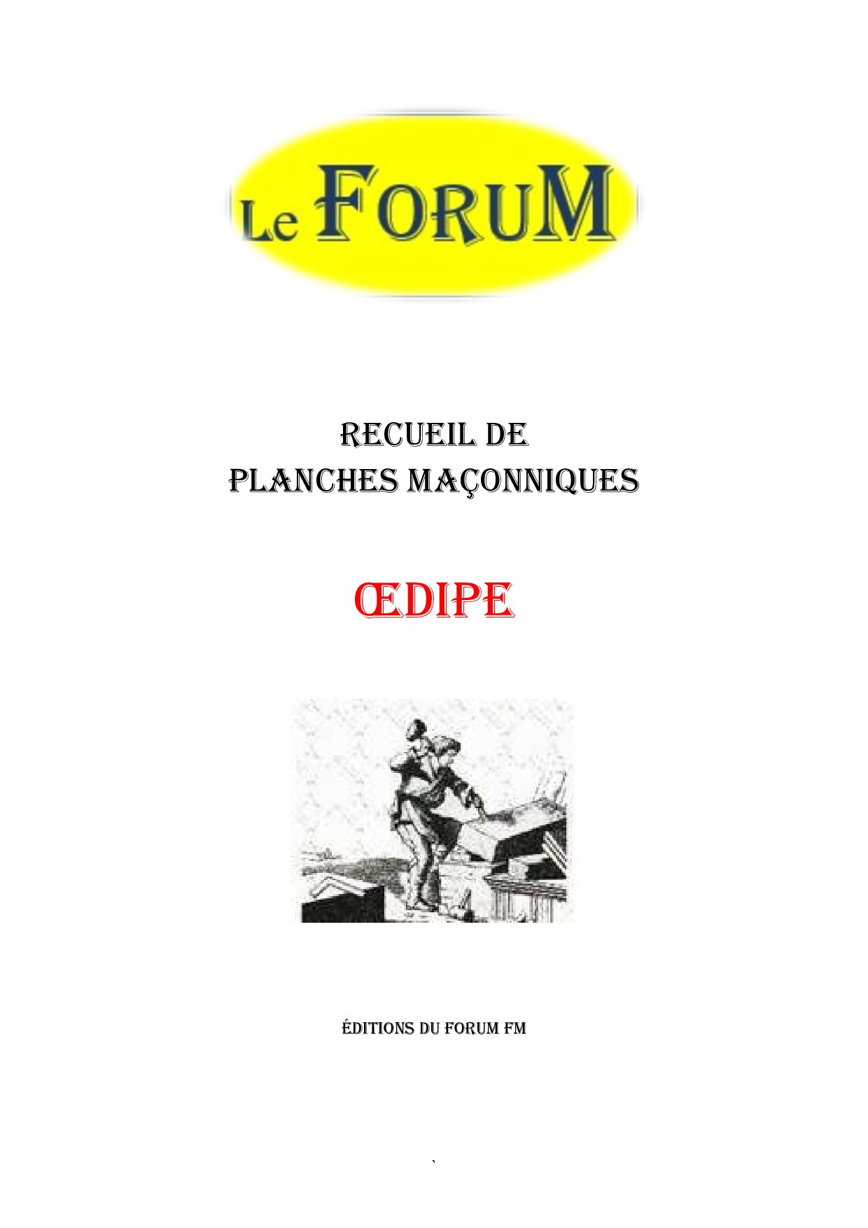 Œdipe – Recueil - RP0403 - Sources pour Franc-maçon