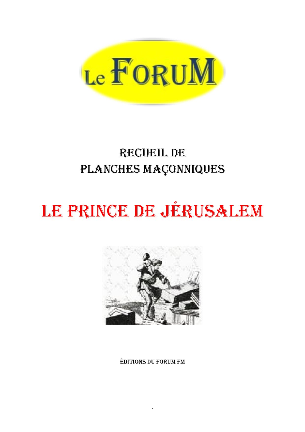 Le Prince de Jérusalem – Recueil - RP1601 - Sources pour Franc-maçon