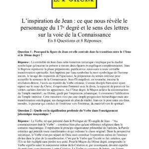 L'inspiration de Jean et le sens des lettres sur la voie de la Connaissance – Expliqué - 31048 - Sources pour Franc-maçon