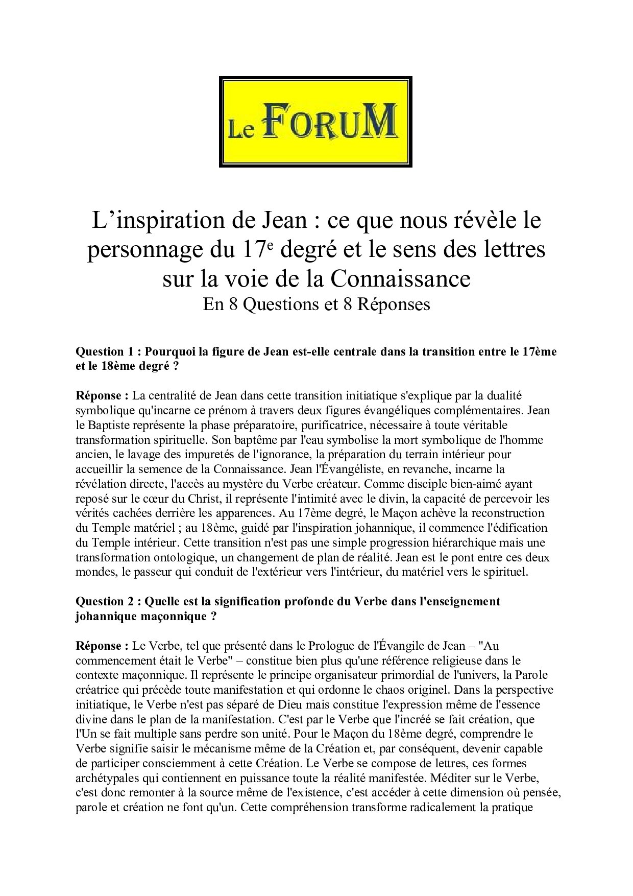 L'inspiration de Jean et le sens des lettres sur la voie de la Connaissance – Expliqué - 31048 - Sources pour Franc-maçon