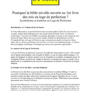 Pourquoi la bible est-elle ouverte au 1er livre des rois dans les HG ...