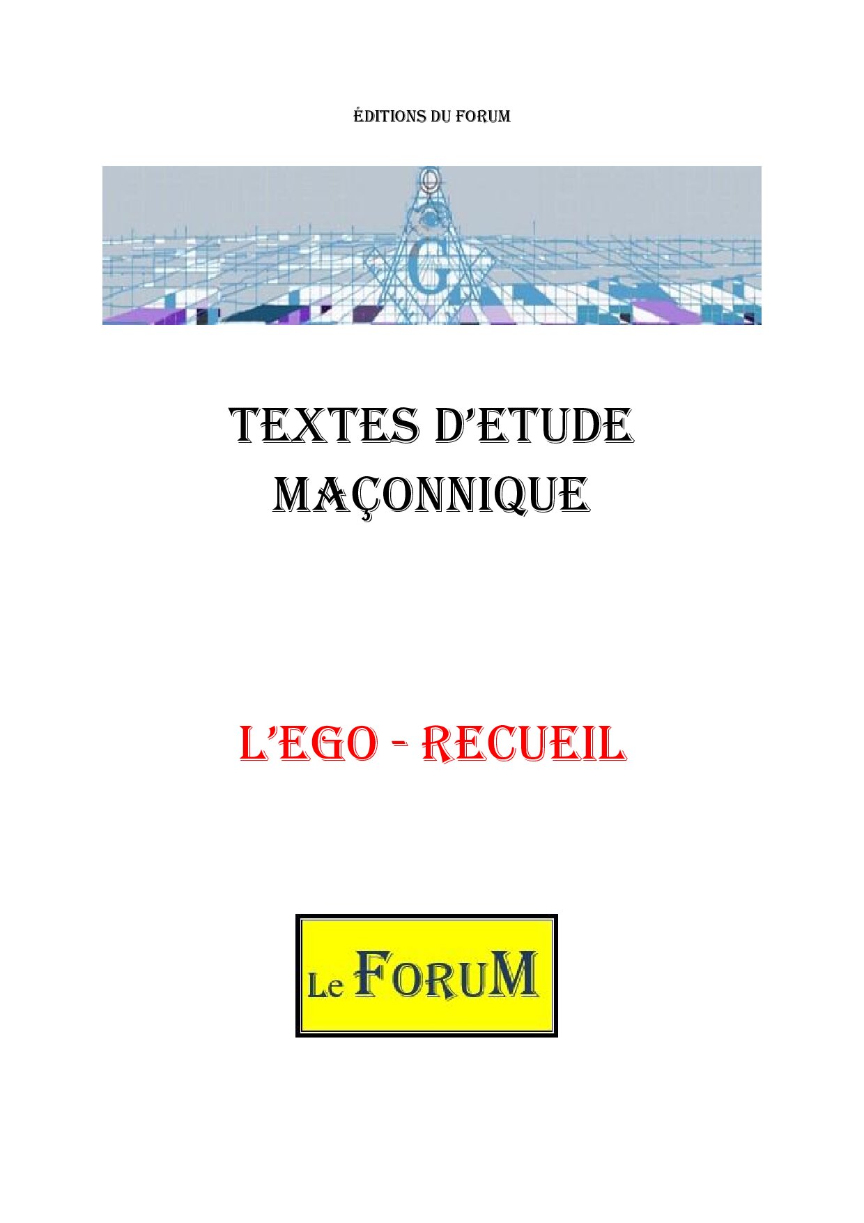 L'Ego – Corpus - CM012T - Sources pour Franc-maçon