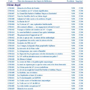 Une Bibliothèque pour les Grands Elus et Sublimes Maçons - BI0014 - Sources pour Franc-maçon