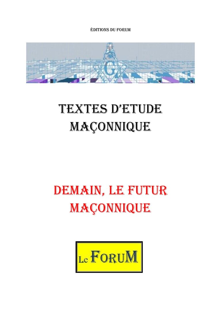 Demain, le futur Maçonnique – Corpus - CM03A5 - Sources pour Franc-maçon