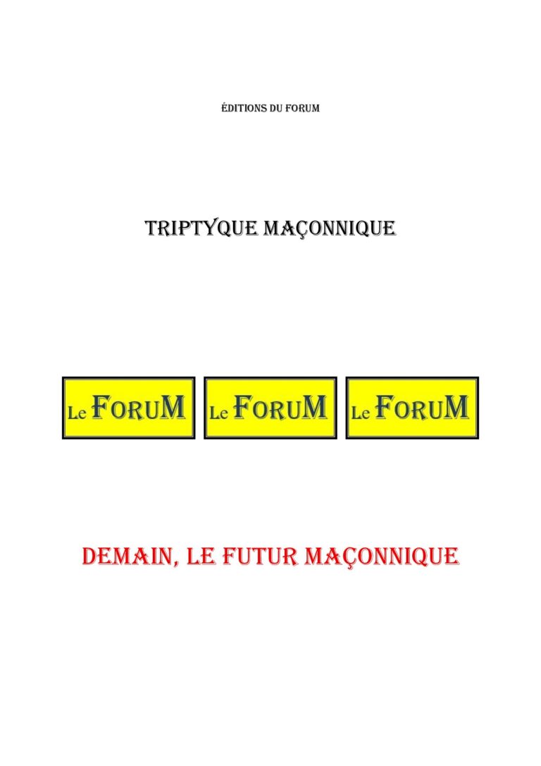 Demain, le futur Maçonnique – Triptyque - TR03A5 - Sources pour Franc-maçon