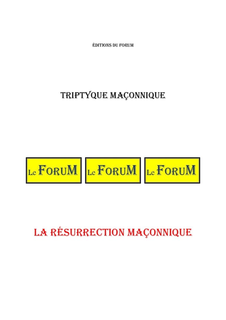 La Résurrection Maçonnique – Triptyque - TR03A4 - Sources pour Franc-maçon