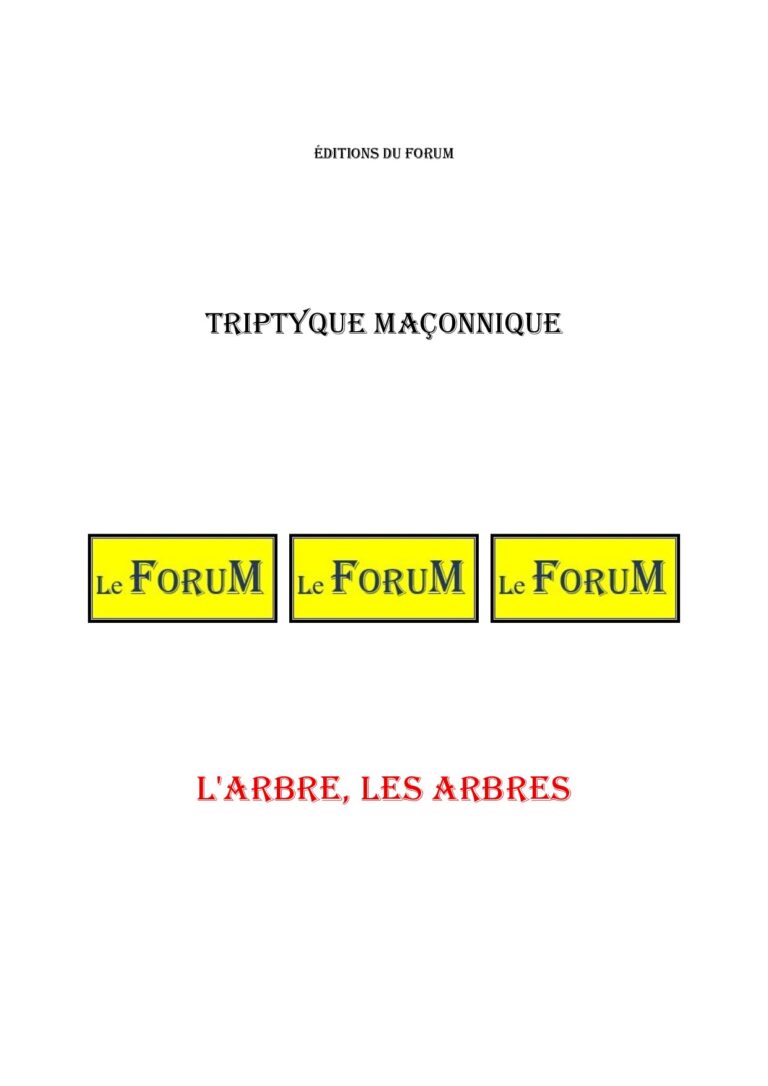 L'Arbre, Les arbres – Triptyque - TR03A7 - Sources pour Franc-maçon