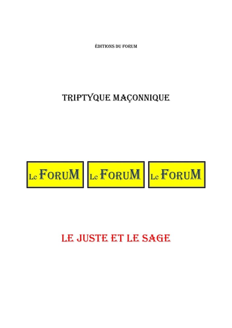 Le juste et le sage – Triptyque - TR3116 - Sources pour Franc-maçon