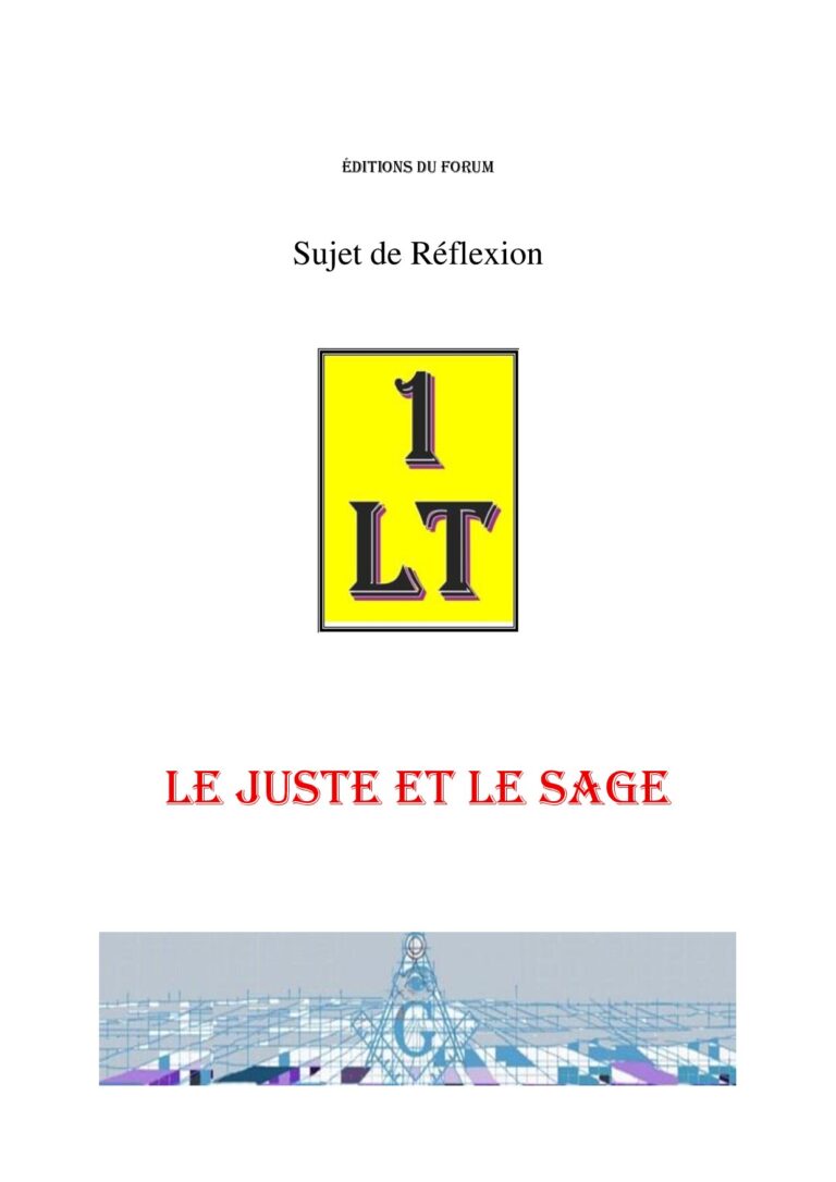 Le juste et le sage – Un Le Tout - SR3116 - Sources pour Franc-maçon