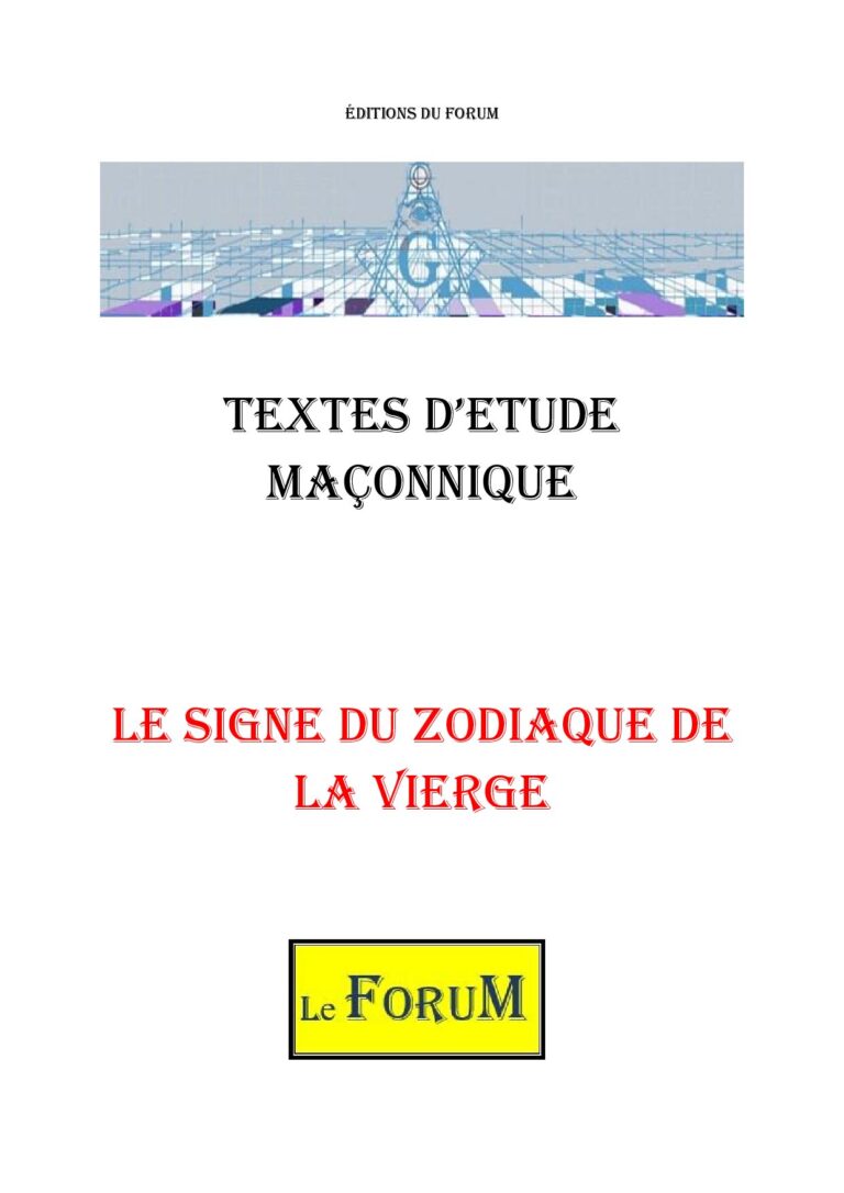 Le signe du zodiaque de la Vierge – Corpus - CM01Z1 - Sources pour Franc-maçon