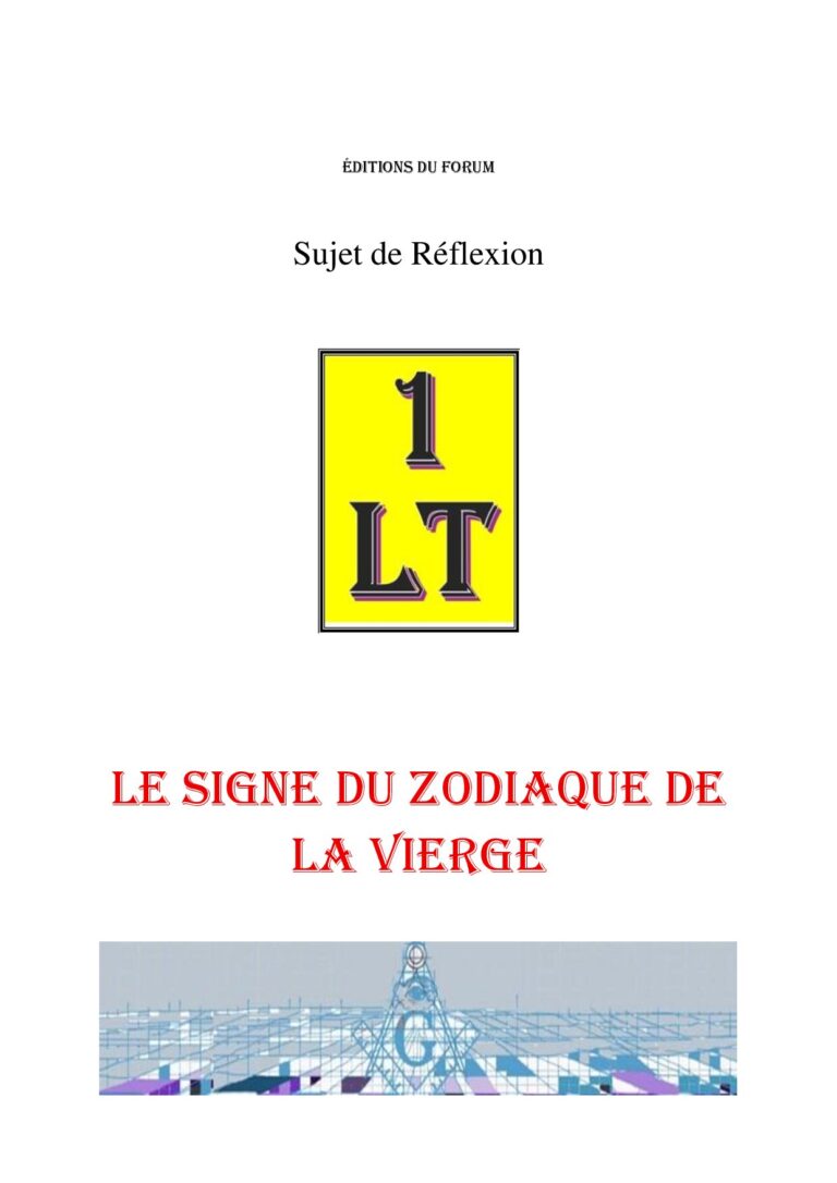 Le signe du zodiaque de la Vierge – Un Le Tout - SR01Z1 - Sources pour Franc-maçon