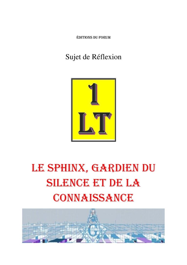Le Sphinx, gardien du Silence et de la Connaissance – Un Le Tout - SR027K - Sources pour Franc-maçon