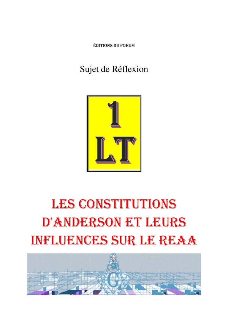 Les Constitutions d'Anderson et leurs influences sur le REAA – Un Le Tout - SR027J - Sources pour Franc-maçon