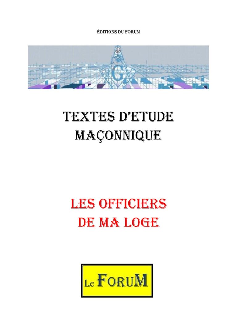 Les Officiers de ma Loge – Corpus - CM03A2 - Sources pour Franc-maçon