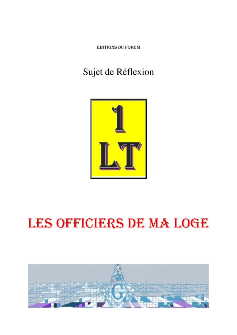 Les Officiers de ma Loge – Un Le Tout - SR03A2 - Sources pour Franc-maçon