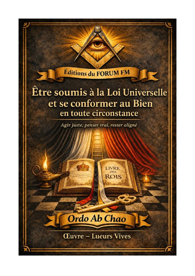 Être soumis à la Loi Universelle et se conformer au Bien en toute circonstance – Lueurs Vives - LV0498 - Sources pour Franc-maçon