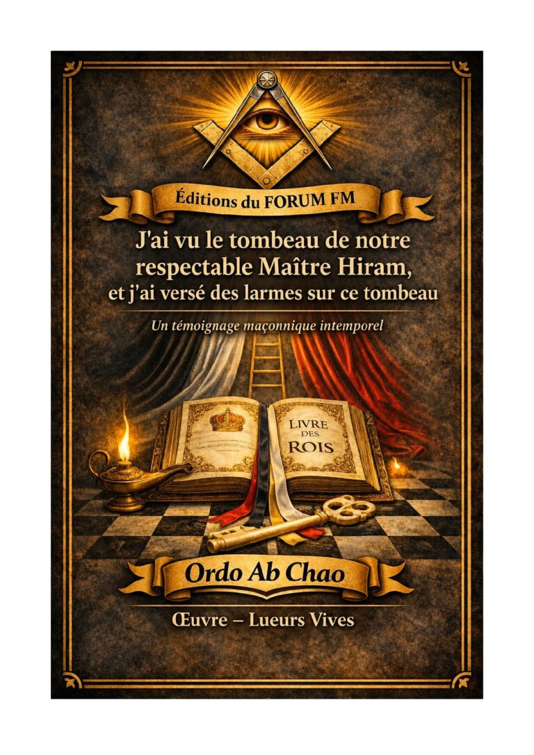 J'ai vu le tombeau de notre respectable Maître Hiram, et j'ai versé des larmes sur ce tombeau – Lueurs Vives - LV042M - Sources pour Franc-maçon