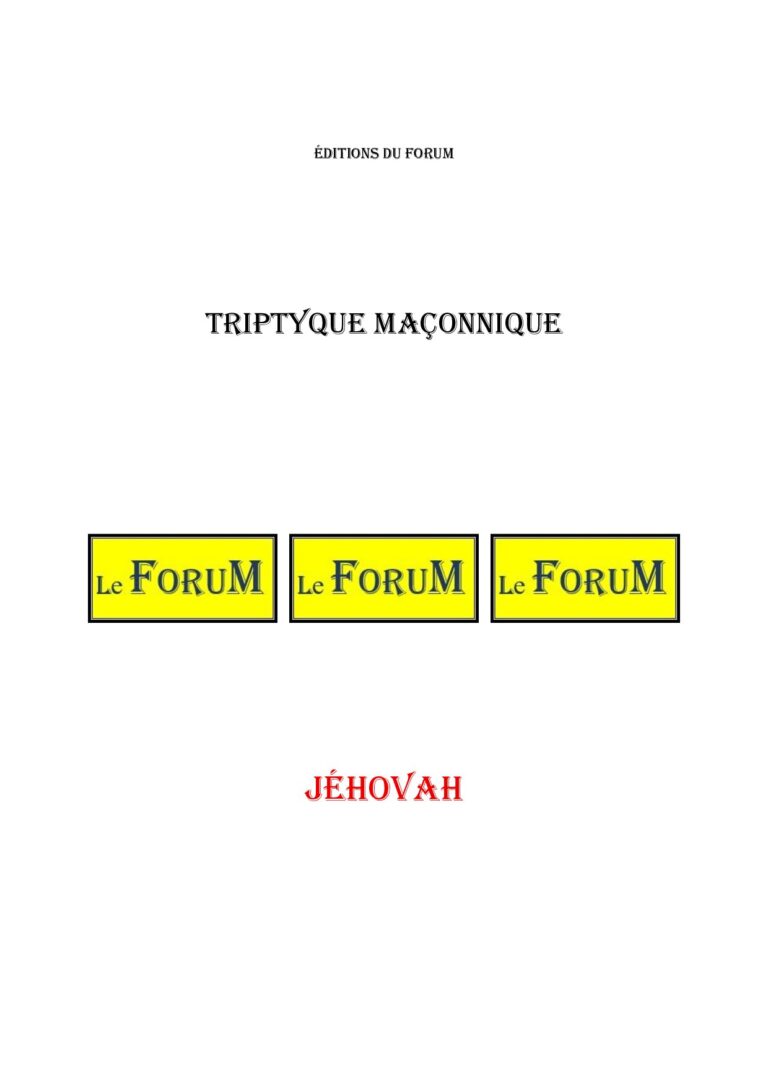 Jéhovah – Triptyque - TR042O - Sources pour Franc-maçon