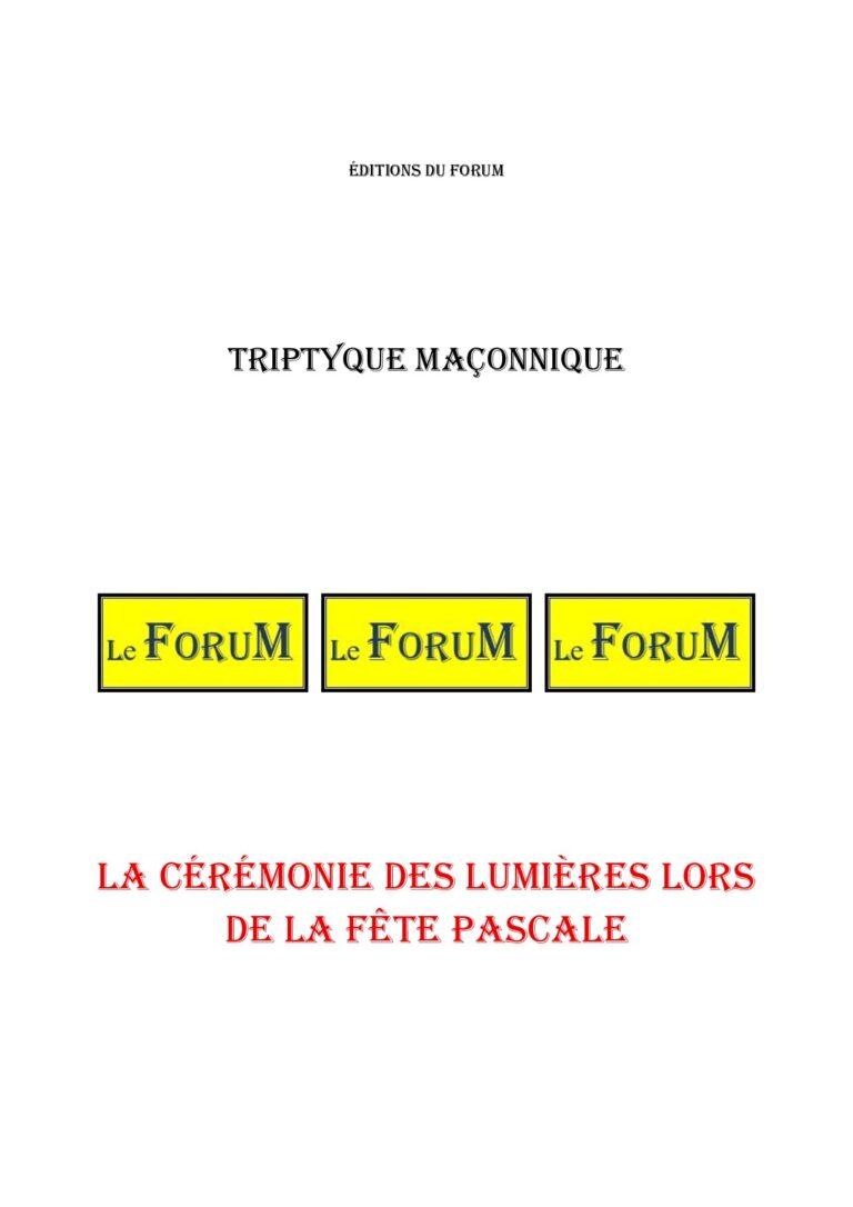 La cérémonie des Lumières lors de la Fête Pascale – Triptyque - TR188F - Sources pour Franc-maçon