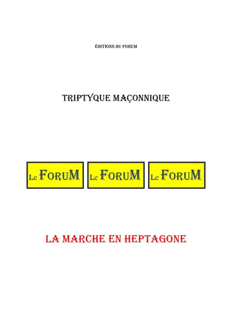 La marche en Heptagone – Triptyque - TR188D - Sources pour Franc-maçon