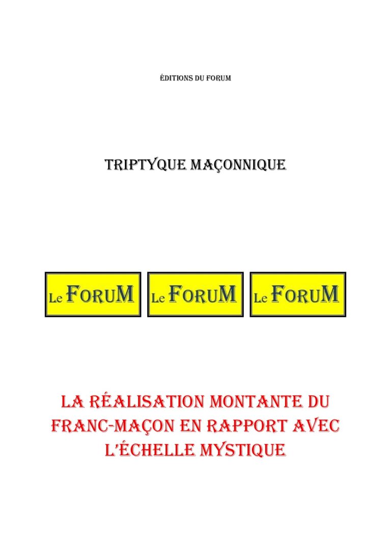 La réalisation montante du Franc-Maçon en rapport avec l'échelle mystique – Triptyque - TR3053 - Sources pour Franc-maçon