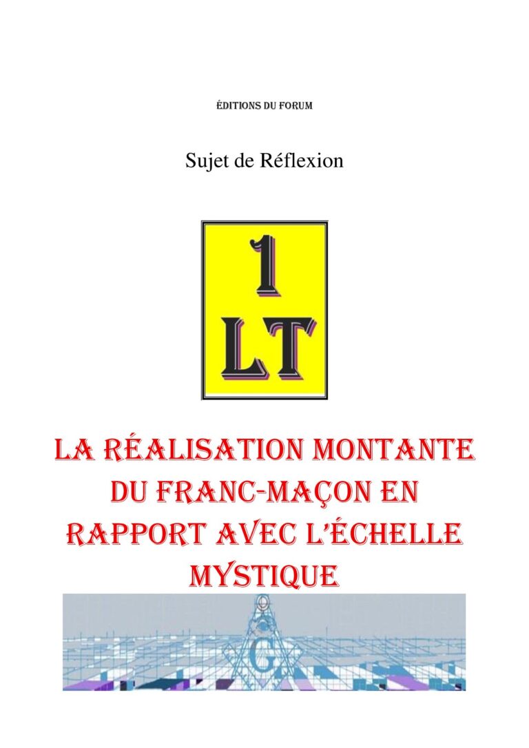La réalisation montante du Franc-Maçon en rapport avec l'échelle mystique – Un Le Tout - SR3053 - Sources pour Franc-maçon